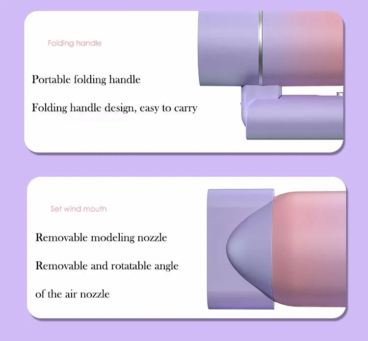 Mini sèche-cheveux pliable 750W avec sac de transport
