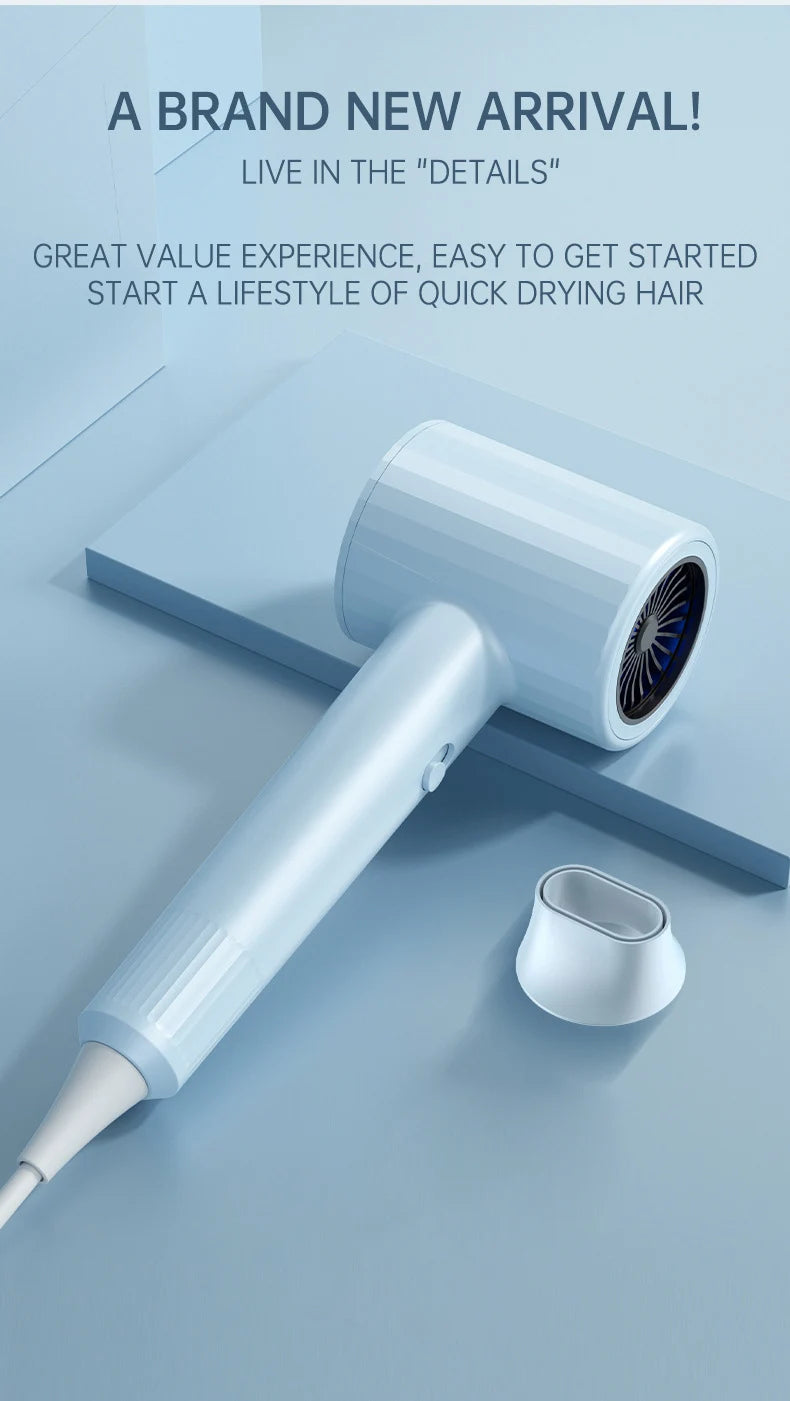 Mini sèche-cheveux pliable 750W avec sac de transport