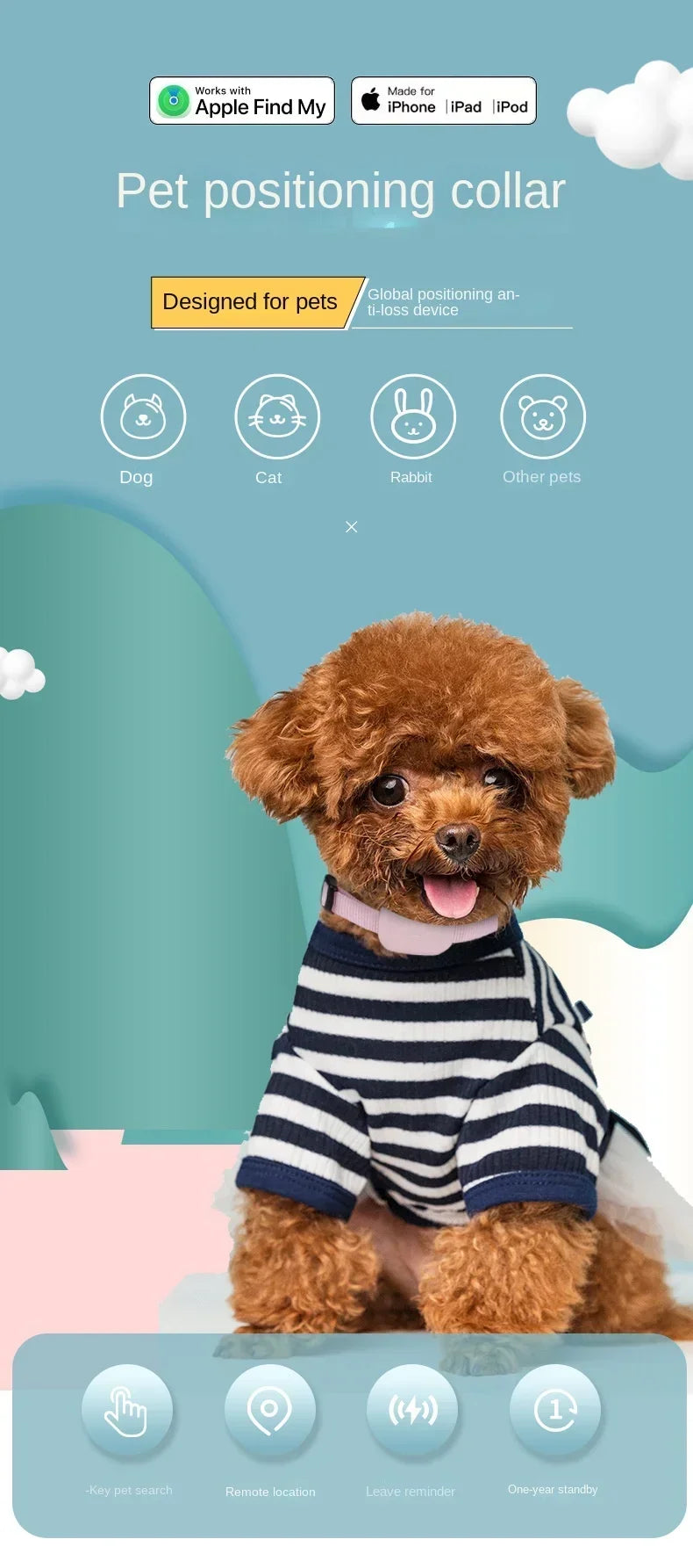 Mini chien Gps étanche, suivi des animaux, colliers d'alerte de mouvement