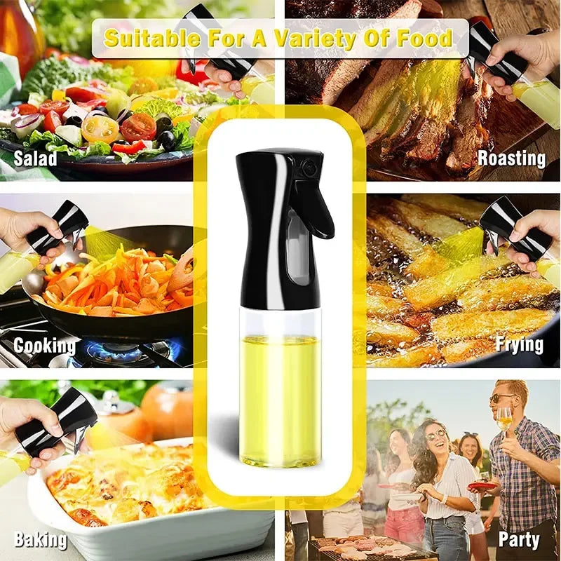 Bouteille de pulvérisation d'huile en plastique, vaporisateur d'huile, 200/300/500ml