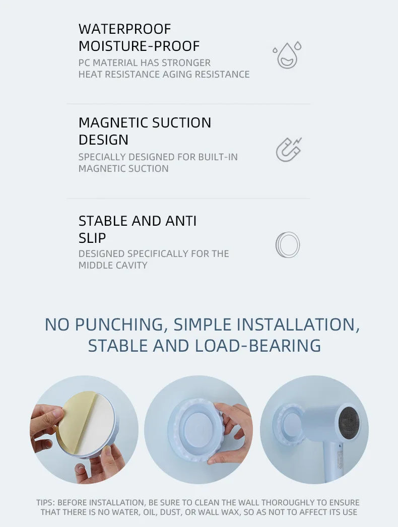 Mini sèche-cheveux pliable 750W avec sac de transport