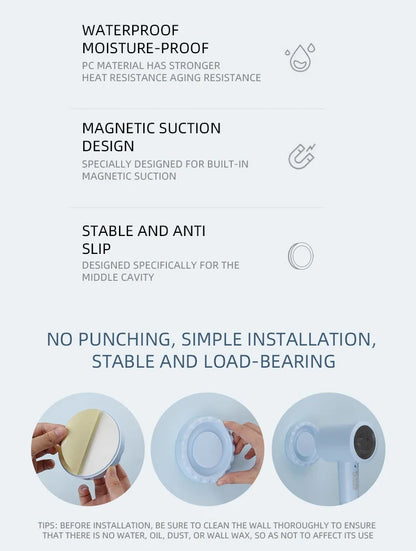 Mini sèche-cheveux pliable 750W avec sac de transport