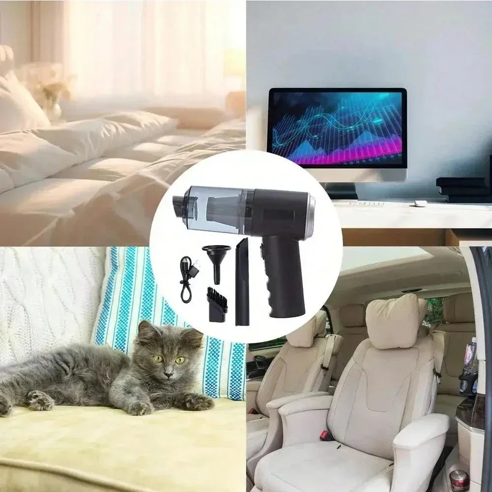Aspirateur combiné 3 en 1 avec aspiration et soufflage intégrés, chargeur USB pour petite voiture