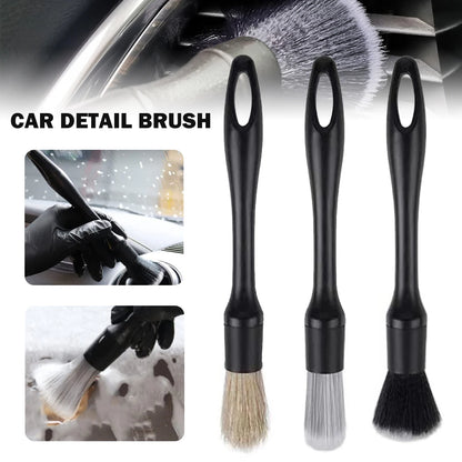 3/5PCS Car Detailing Brush Set Car Exterior Interior Boar Hair Bristle Brushes Dashboard Air Outlet Cleaning Brushes Tools