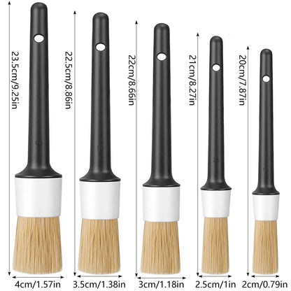 3/5PCS Car Detailing Brush Set Car Exterior Interior Boar Hair Bristle Brushes Dashboard Air Outlet Cleaning Brushes Tools
