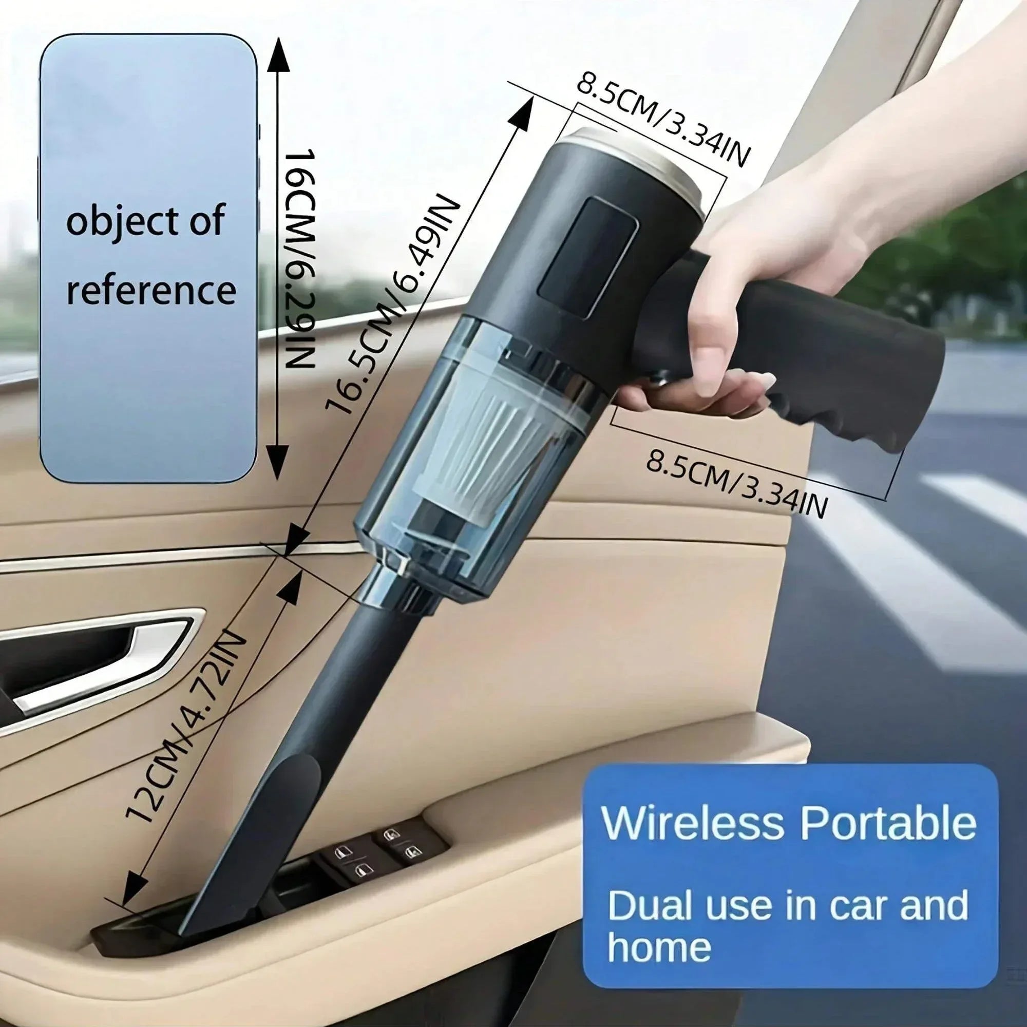 Aspirateur combiné 3 en 1 avec aspiration et soufflage intégrés, chargeur USB pour petite voiture