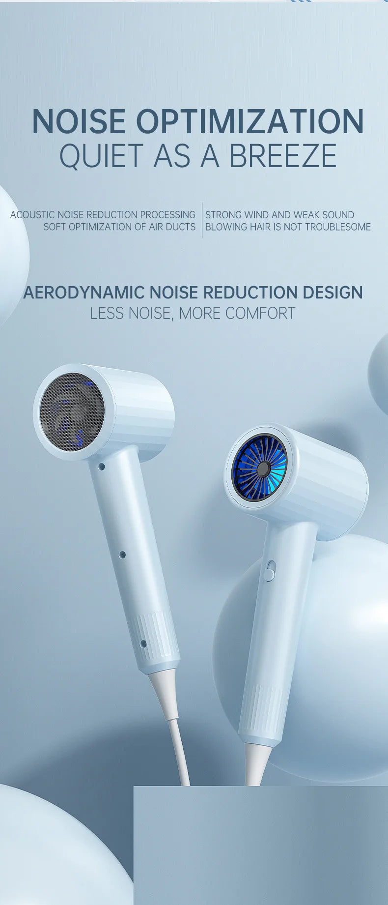 Mini sèche-cheveux pliable 750W avec sac de transport