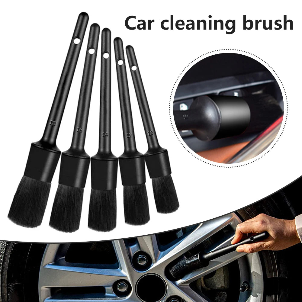3/5PCS Car Detailing Brush Set Car Exterior Interior Boar Hair Bristle Brushes Dashboard Air Outlet Cleaning Brushes Tools
