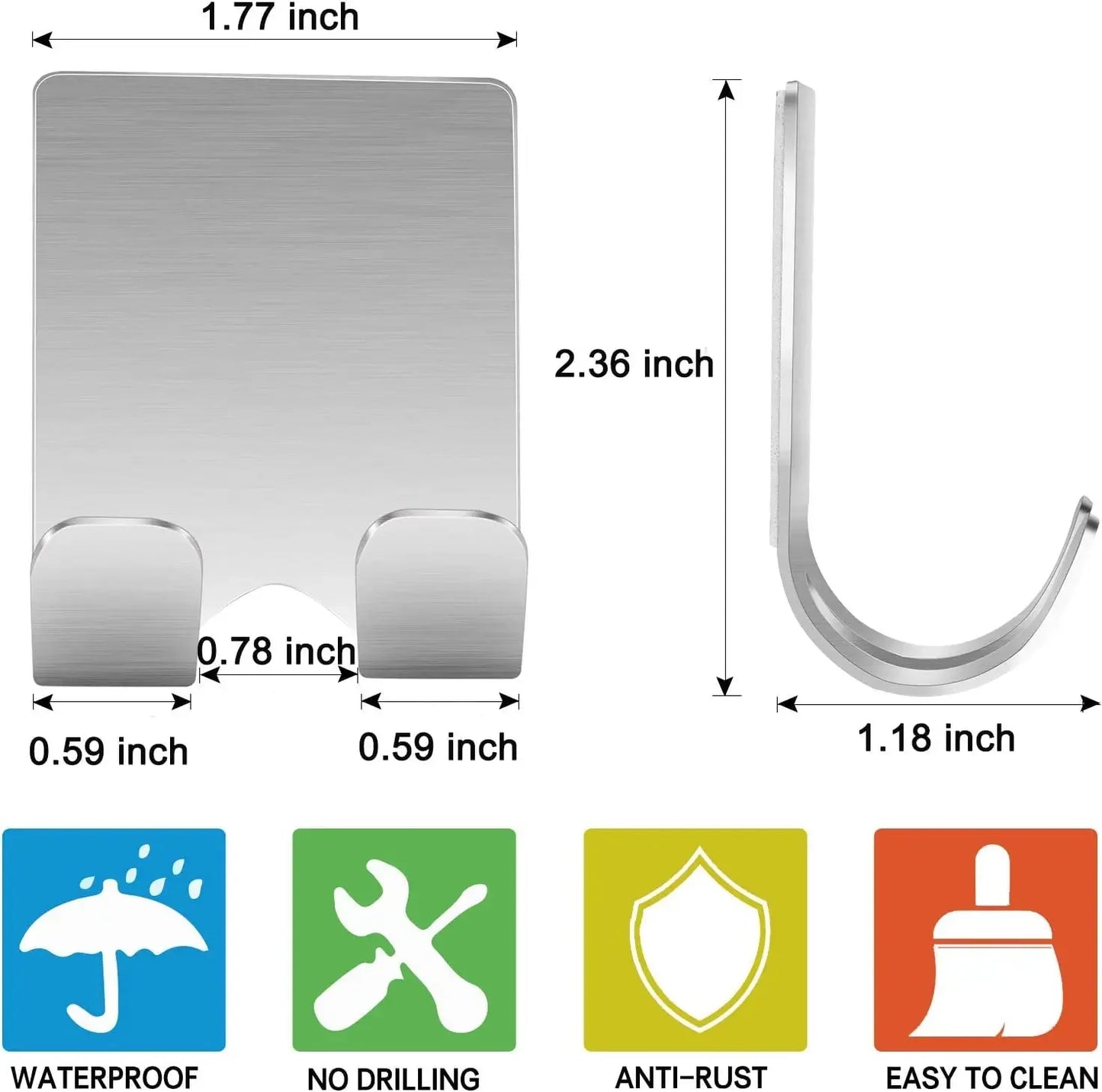 2pcs Razor Holder  Stainless Steel Men Shaving Shaver Razor Stand Shelf Shaving Razor Storage Rack Bathroom Hook Organizer